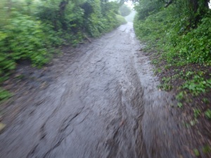 Washed out way we needed to pass after vulcano boarding